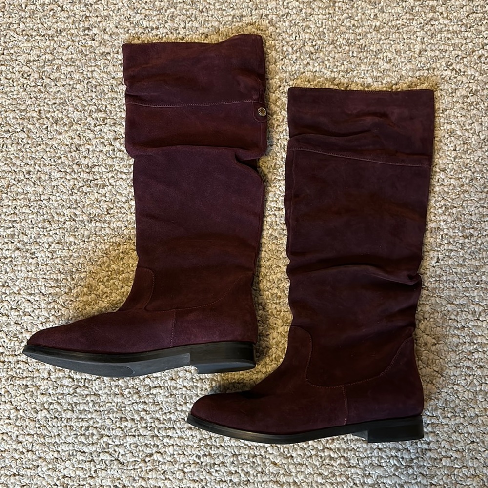 Steve Madden Balen Boots Burgundy Suede Leather Sz 9
